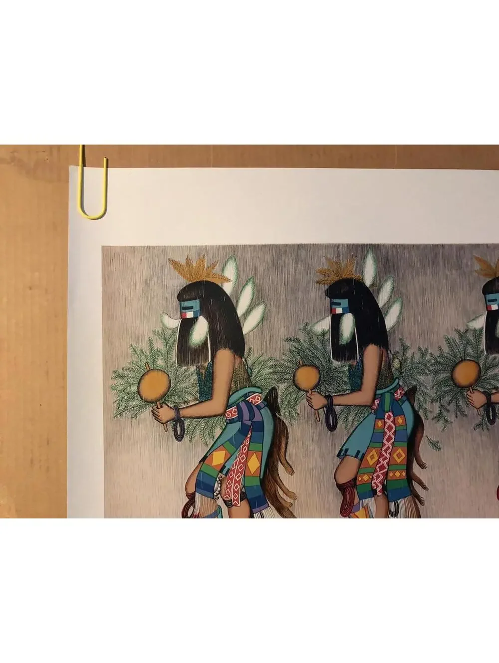 Rain Dancer Original Vintage Native American Poster Colorful Birds 1980's - Picture 6 of 11